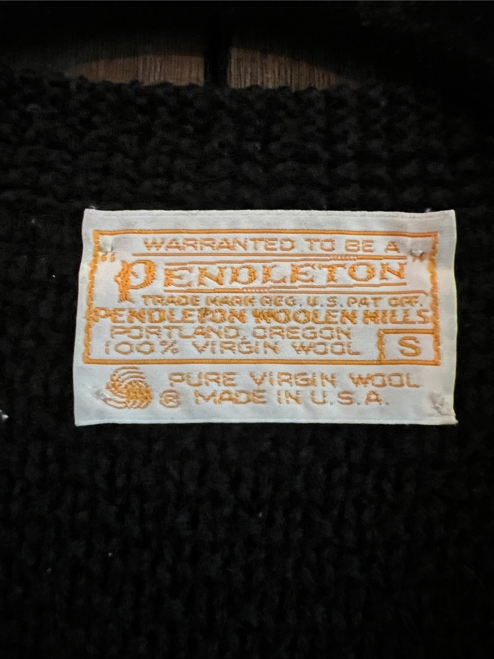 Pendleton Vintage Black 100% Virgin Wool Button Front Sweater Vest - Picture 2 of 3